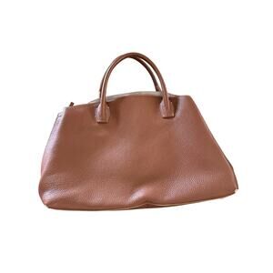 Iacucci Women's Brown Genuine Pebbled Leather Tote Handbag made in Italy